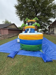 IMG 7044 1746904437 15' Tropical Marble Water Slide (Inflated Landing) (Wet/Dry)