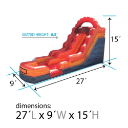 15 foot fire marble inflatable water slide dimensions2 1753209763 15 FT Fire Marble Slide (Wet or Dry)(Inflated Landing)