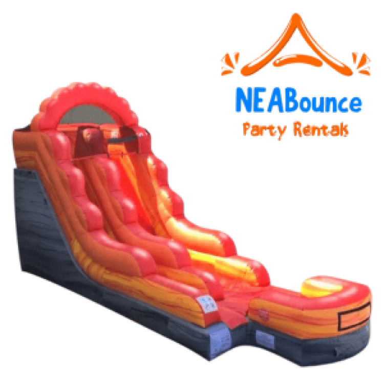 15 FT Fire Marble Slide (Wet or Dry)(Inflated Landing)