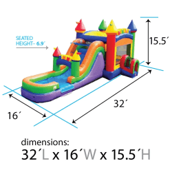 1B 1756385588 Mega Rainbow Bounce House Combo (Coming Soon)