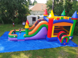 1C 1756385588 Mega Rainbow Bounce House Combo (Coming Soon)