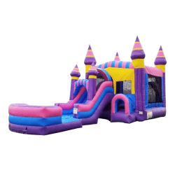 JumpOrangeCottonCandyCommercialGradeBounceHouseWaterSlide 3 Purplish (Wet/Dry) inflated Landing