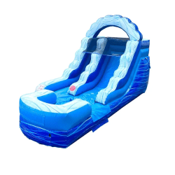 12 FT Blue Ice Slide (Inflated Landing) (Wet or Dry)
