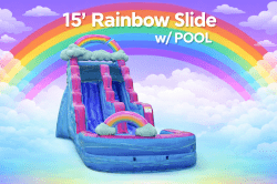 15' Rainbow Slide (Deep Pool)(Wet or Dry)