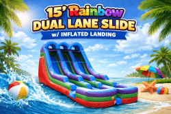 15' Dual Lane Rainbow Slide (Wet or Dry)